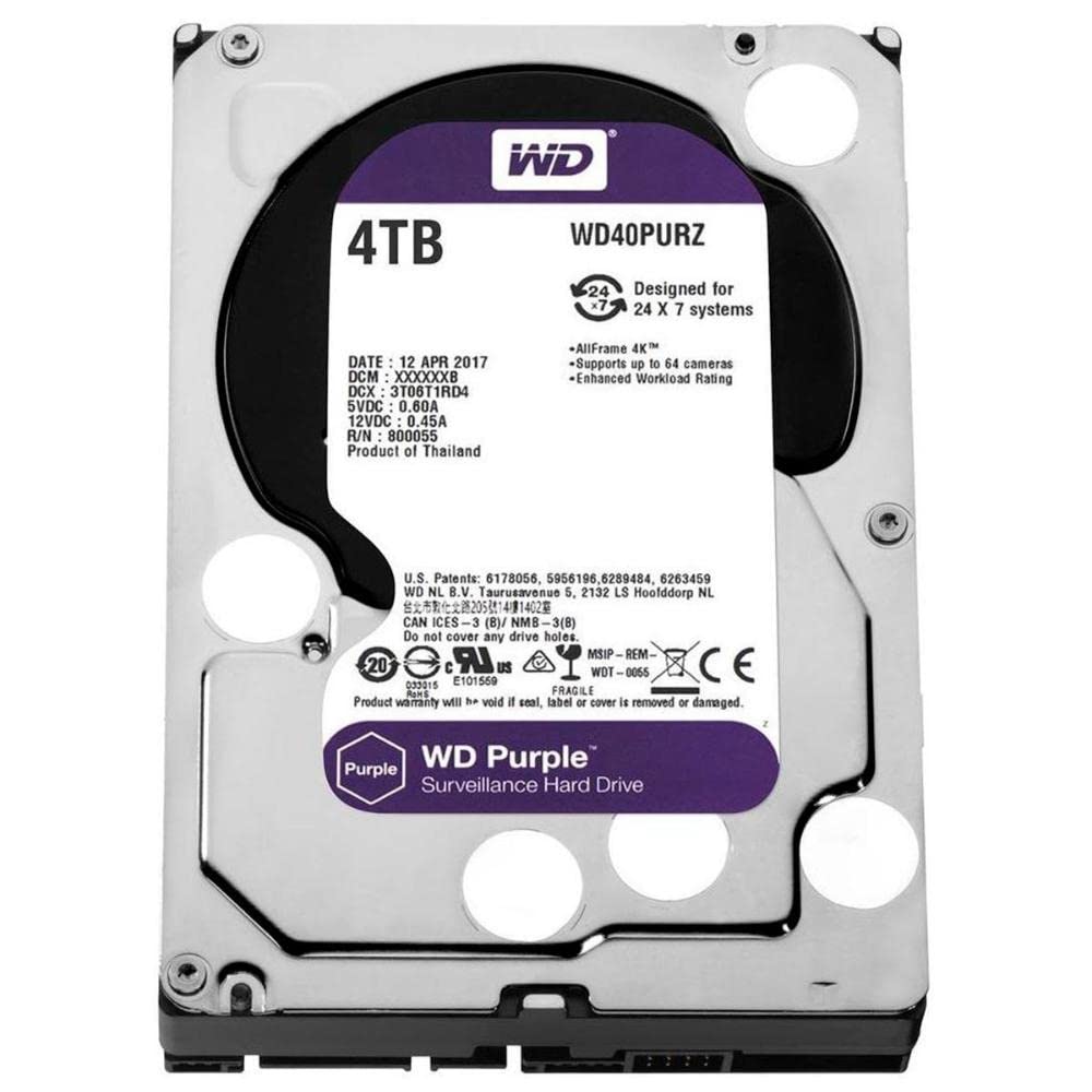 Western Digital WD Purple 4TB⑤ Western Digital Disco rígido interno de vigilância WD Purple 4TB